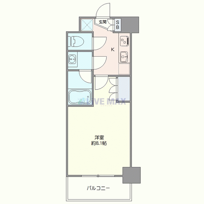 グッドステイ菊川プレスタイル●『禁煙ルーム・1名入居限定・独立洗面・浴室乾燥付』【ハイクラス】の間取り図