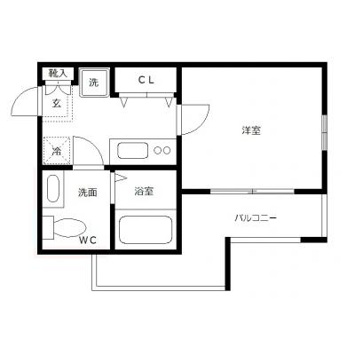 OneLife西横浜フィーネ【★禁煙ルーム・浴室乾燥機付・独立洗面台】の間取り図