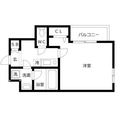 OneLife浅間町駅前ムーン＜TYPE1＞【 ★全室角部屋・駅2分】の間取り図