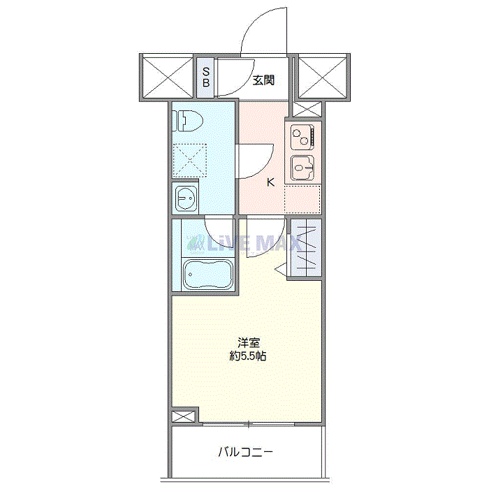 グッドステイ西川口NORTH◆『禁煙ルーム・Wi-Fi無制限・独立洗面・浴室乾燥付』【ハイクラス】の間取り図