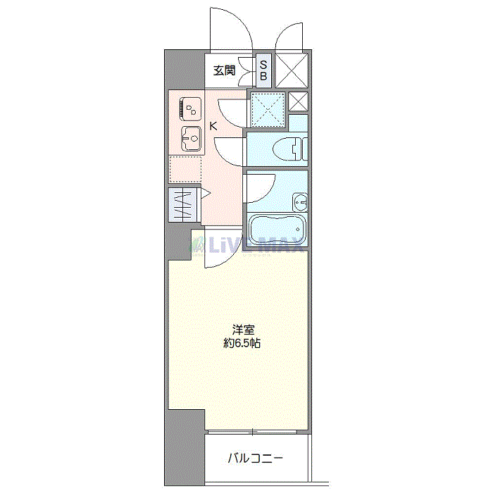 マンスリーリブマックス飯田橋◎『禁煙ルーム』【浴室乾燥付】≪スタンダードシリーズ≫の間取り図
