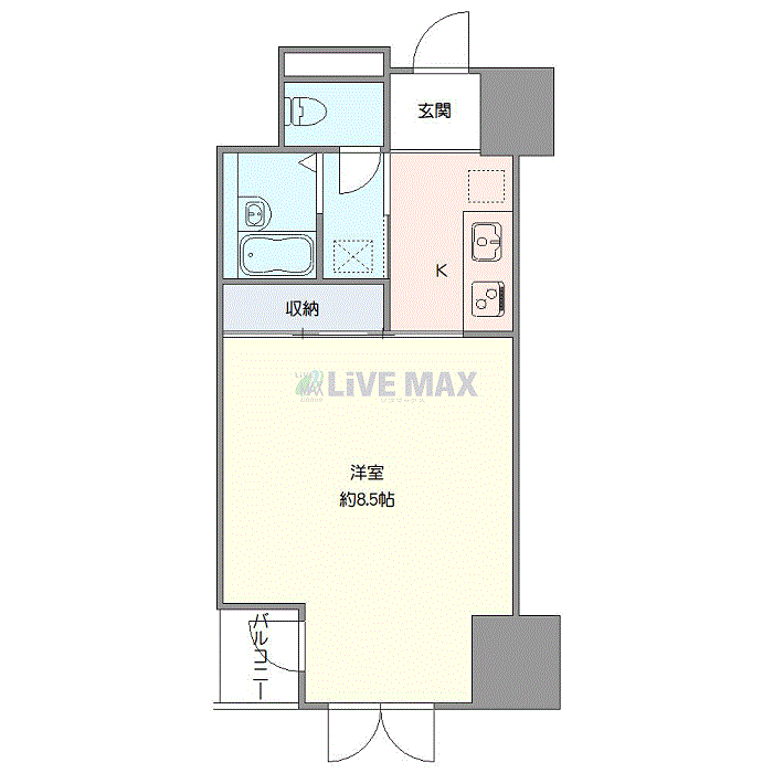 グッドステイ仙台イーストン◆『禁煙ルーム・25平米・浴室乾燥付』【ベーシック】の間取り図