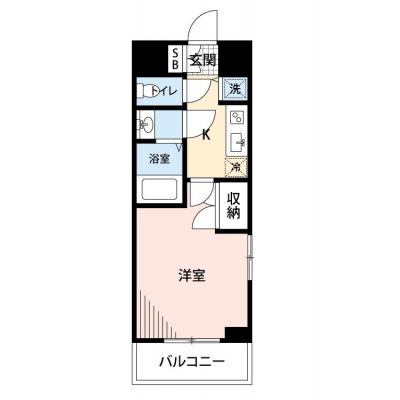 【🎉初期費用オフ｜お得なキャンペーン】【禁煙🚭/Wi-Fi無料🌐】マイナビSTAY勝どき　307の間取り図