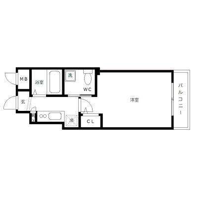 OneLife横浜関内【★オートロック、バス・トイレ別、2口コンロ】の間取り図