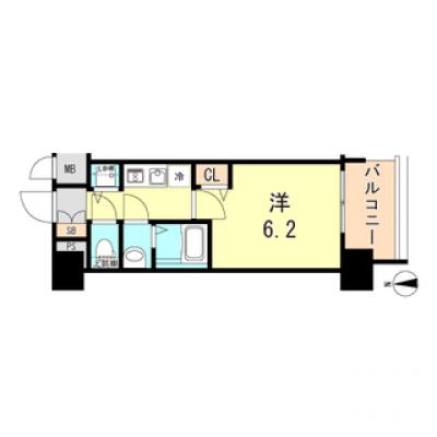 トラスト日本橋1【日本橋駅徒歩6分！黒門市場もすぐ近く♪】の間取り図