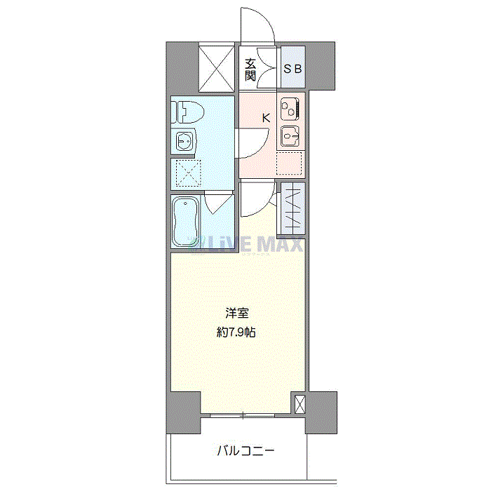 グッドステイ亀戸水神SOUTHステージ●『禁煙ルーム・25平米・独立洗面・浴室乾燥付』【ハイクラス】の間取り図