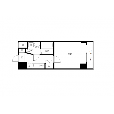 OneLife横浜新子安エフカラー【▼バストイレ別、オートロック付】の間取り図