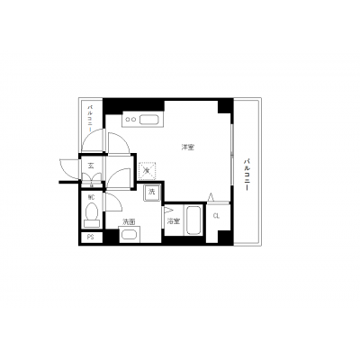 OneLife横浜反町デューク【▼バストイレ別、独立洗面台付】の間取り図