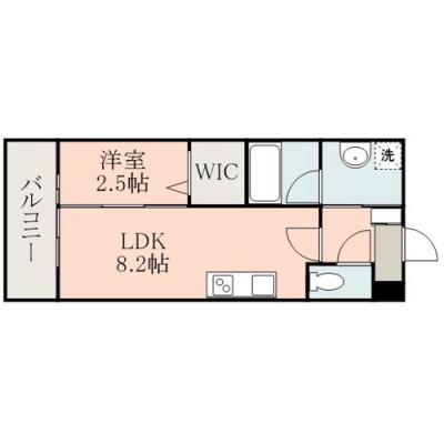 マンスリー大津町3の間取り図
