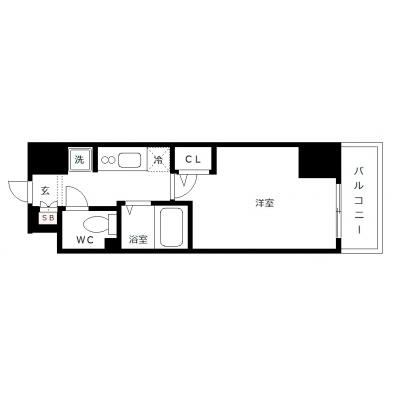 OneLife横浜元町山手【★駅近、バス・トイレ別、浴室乾燥機付】の間取り図