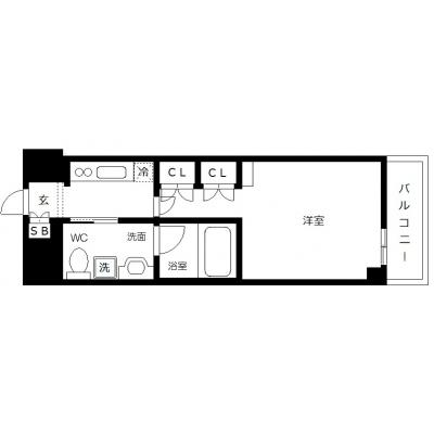 OneLife横浜関内1st【★禁煙ルーム・独立洗面台・浴室乾燥機付】の間取り図