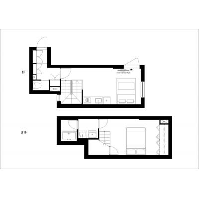 広々メゾネット/お洒落な外観＆内観で気分も上がる♪LEGALAND幡ヶ谷103の間取り図