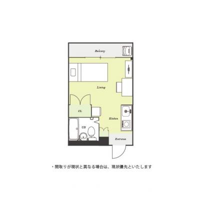 ユニオンマンスリー西浦和１　310　1R・シングル☆【禁煙ルーム】デスク・チェア＆洗濯機や電子レンジなど生活家電のあるお部屋/JR武蔵野線利用で武蔵浦和駅まで1駅の間取り図