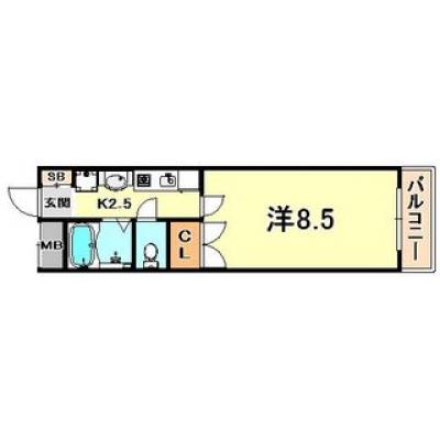 トラスト六甲道3【JR六甲道駅6分！角部屋♪】の間取り図