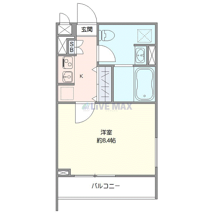 グッドステイ中野新橋ルスト□『禁煙ルーム・1K・30平米・Wi-Fi無制限・追い焚き機能』【ハイクラス】の間取り図