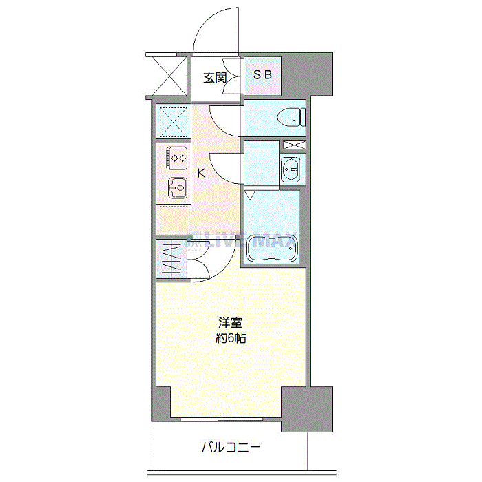 グッドステイ横浜・阪東橋スカイガーデンⅡ△『禁煙ルーム・Wi-Fi無制限・独立洗面・浴室乾燥付』【ハイクラス】の間取り図