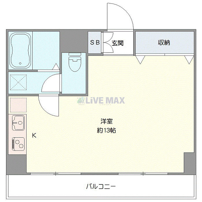 マンスリーリブマックス鷺沼SOUTH★『禁煙ルーム・1R・30平米』【1名入居限定】≪スタンダードシリーズ≫の間取り図