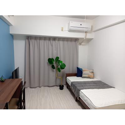 🌈新規オープン賃料半額🌈地下鉄新長田1分＆JR新長田2分の最強アクセス🚃三宮へも直通！オートロック・エレベーター完備🏢無料Wi-Fi＆デスクでテレワークも◎スマートTV付📺【M035】の間取り図