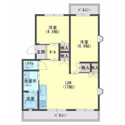 淡路島津名一宮IC車5分🚙淡路市志筑／駐車場1台込✨2LDK2名入居可！角部屋🔅Wifi無料👍【M049】の間取り図