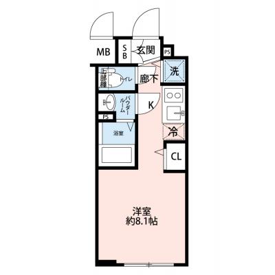 ◆パシオン大阪心斎橋２０【松屋町駅徒歩2分！Wi-Fi無料！オートロック付】の間取り図