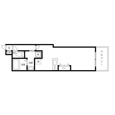 OneLife縮景園＜TYPE1＞【★バストイレ別、浴室乾燥機付き】の間取り図