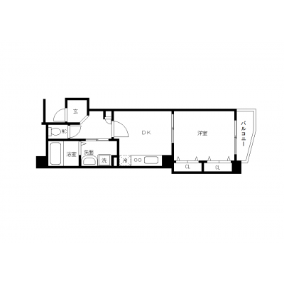 OneLife縮景園＜TYPE2＞【★バストイレ別、浴室乾燥機付き★《1DKタイプ》】の間取り図