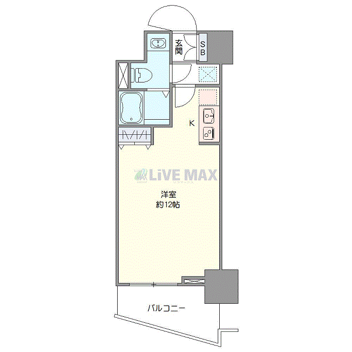 グッドステイ千葉中央サイドワン★『禁煙ルーム・1R・28平米・駅2分・独立洗面・浴室乾燥付』【ハイクラス】の間取り図