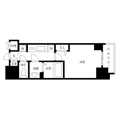 OneLife桜通ベルノ【★バストイレ別、浴室乾燥機付き】の間取り図