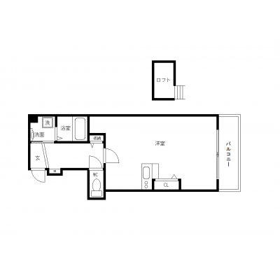 OneLife広島平和大通り【★ロフト付・バストイレ別・独立洗面台】の間取り図