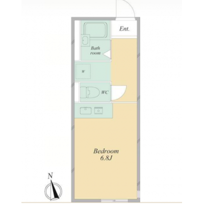 【オレンジマンスリー湘南】♪♪新規OPEN♪♪10万円コミコミキャンペーン♪2022年築♪スタイリッシュデザイン１R♪駅徒歩15分♪ 禁煙ルーム！！Wi-Fi無料♪♪の間取り図