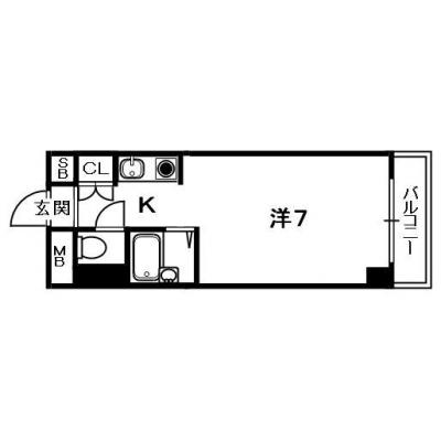 BM6京阪本線枚方公園駅徒歩２分　風呂トイレ別の間取り図