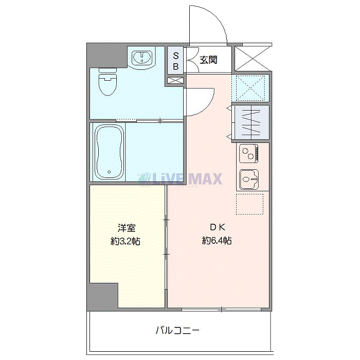 マンスリーリブマックス幡ヶ谷NORTHスパシエ■『禁煙ルーム・1DK・25平米』【Wi-Fi無制限・追い焚き機能】≪プレミアムシリーズ≫の間取り図