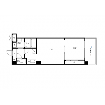 OneLife宇部島北プラチード【★1LDK・独立洗面台・浴室乾燥機付】の間取り図
