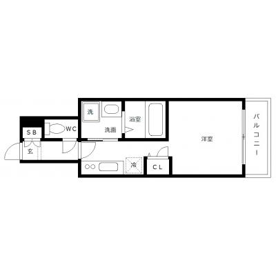 OneLifeh広島駅東カニヤ＜TYPE1＞【★バストイレ別、浴室乾燥機付き】の間取り図
