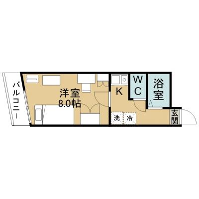 八乙女深松マンション205号室の間取り図