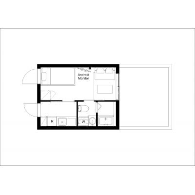 早稲田駅から徒歩6分/家具・家電付き/CH RESIDENCE 早稲田鶴巻町501の間取り図