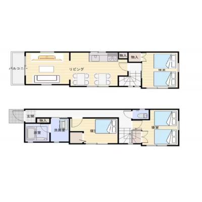 新宿5分 家族&グループに最適な3ベッドルームハウス 高田馬場駅徒歩5分 MSTAY高田馬場oneの間取り図