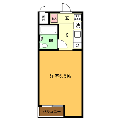 マンスリーライフ戸塚Bタイプ(No:016)の間取り図
