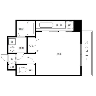 OneLife広島駅前ボンド【★バス・トイレ別、独立洗面台】の間取り図