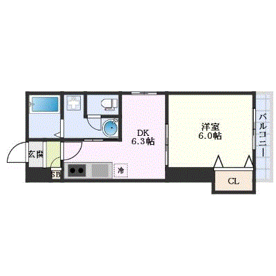 マンスリーリブマックス岡山大学病院北ホワイトグレース◆【設備充実】≪エクセレントシリーズ≫の間取り図