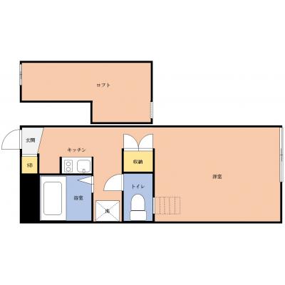 マコット郡山赤木町B104【無料駐車場あり・バストイレ別・Wi-Fi無料】JR東北本線、東北新幹線「郡山駅」徒歩15分！ロフト付きのゆとりある室内で快適マンスリー生活♪】の間取り図