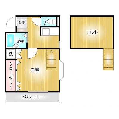 コスパだけじゃない“快適さ重視”マンスリータウン【ベイシア文化ホール徒歩９分】【コンビニ・ドラッグストア徒歩５分】ＭＴ前橋城東町Ａ203の間取り図