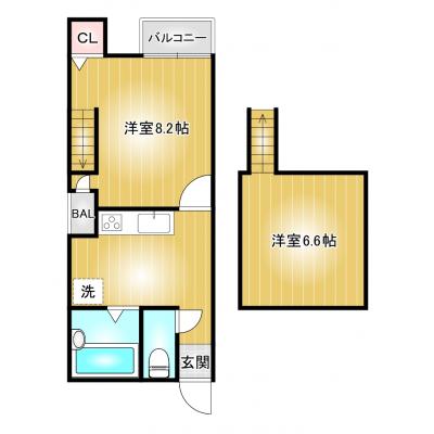 コスパだけじゃない“快適さ重視”マンスリータウン【高崎問屋町・北高崎駅徒歩圏内!!　Wi-Fi無料】ＭＴ飯塚町A108の間取り図