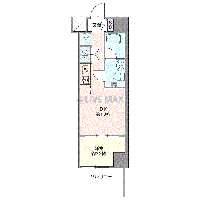 グッドステイ東武東上線中板橋NORTHアクシス△『禁煙ルーム・1DK・26平米・Wi-Fi無制限・独立洗面・浴室乾燥付』【デラックス】の間取り図
