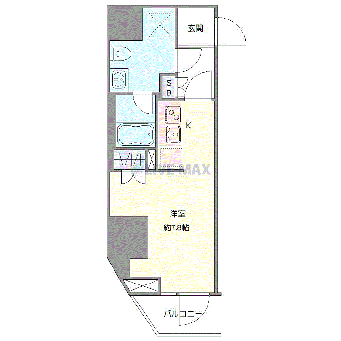 マンスリーリブマックス埼玉三郷SOUTHステーションフロント◆『禁煙ルーム・駅2分』【Wi-Fi無制限・独立洗面・浴室乾燥付】≪エクセレントシリーズ≫の間取り図