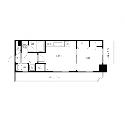OneLife広島曙【★1LDKの広々空間！浴室乾燥機・洗浄機付き便座】の間取り図
