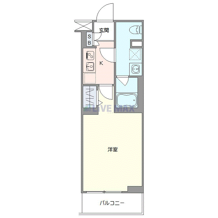 グッドステイ東急田園都市線二子新地EAST◆『禁煙ルーム・25平米・Wi-Fi無制限・独立洗面・浴室乾燥付』【デラックス】の間取り図