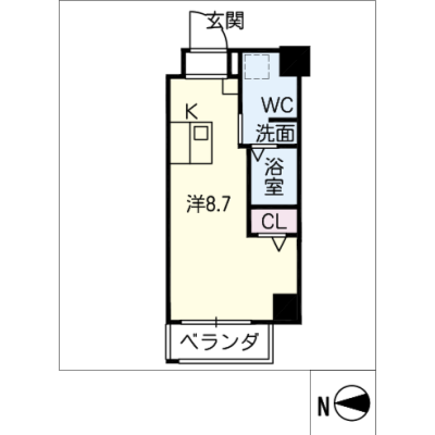アルDEスリー矢場町　1Aの間取り図