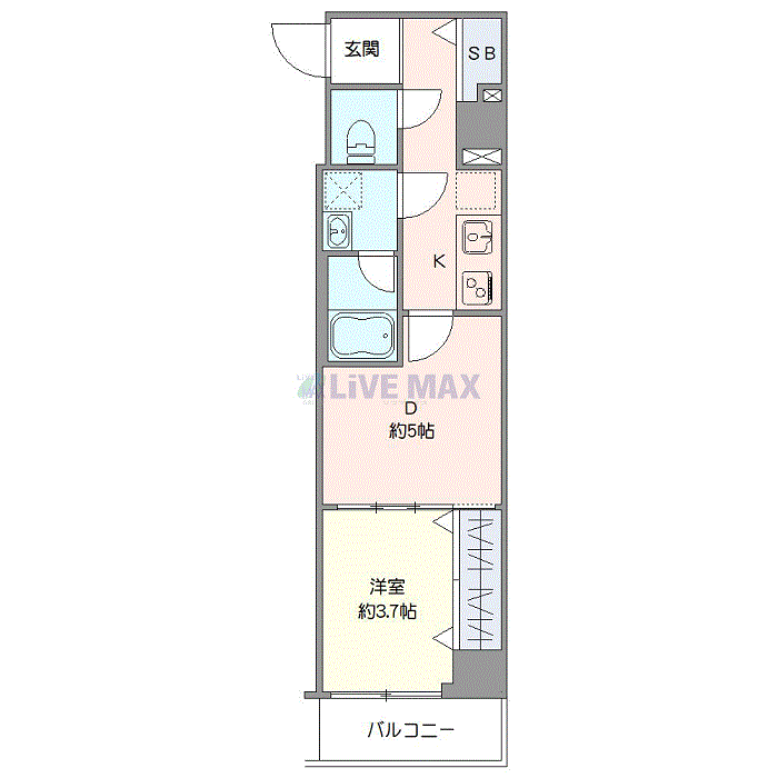 マンスリーリブマックス北池袋WESTマーク△『禁煙ルーム』【Wi-Fi無制限・ドラム式洗濯機・独立洗面・浴室乾燥付】≪プレミアムシリーズ≫の間取り図