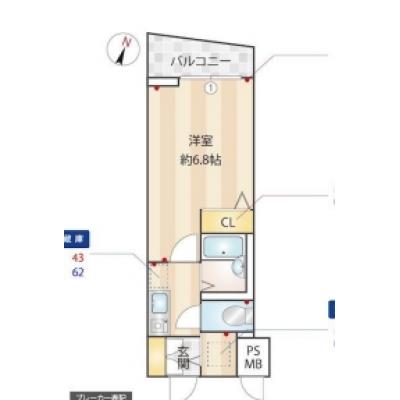 【🎉初期費用オフ｜お得なキャンペーン】【禁煙🚭/Wi-Fi無料🌐】マイナビSTAY小伝馬町　602の間取り図